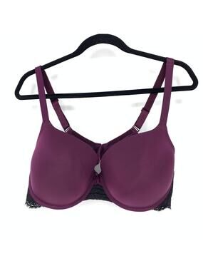 Torrid Bra Women's Sz 40DD Push-Up Purple Black Lace *FLAWS